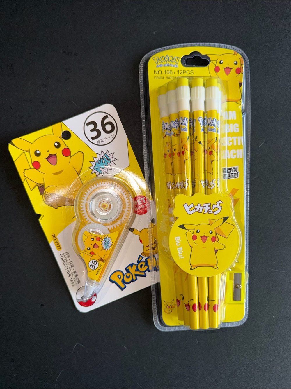 Pokemon Pencil Stationary pencil set bundle correction tape white out pikachu